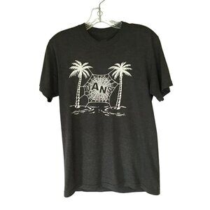 Vans Island Tee Unisex Pullover Short Sleeve Crew Neck Size Small Gray Palm Tree